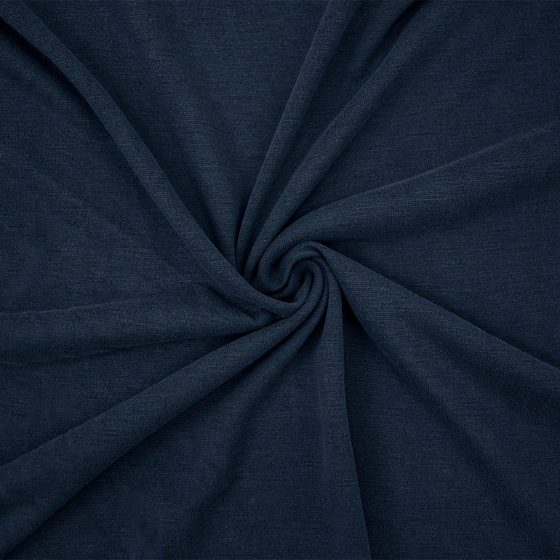 Blue Poly-Rayon Stretch Spandex Brushed Face Jersey Knit Fabric