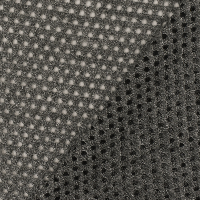 Gray Stretch Spandex Rayon Athletic Mesh Knit Fabric