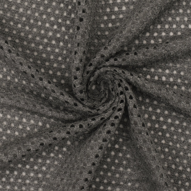 Gray Stretch Spandex Rayon Athletic Mesh Knit Fabric