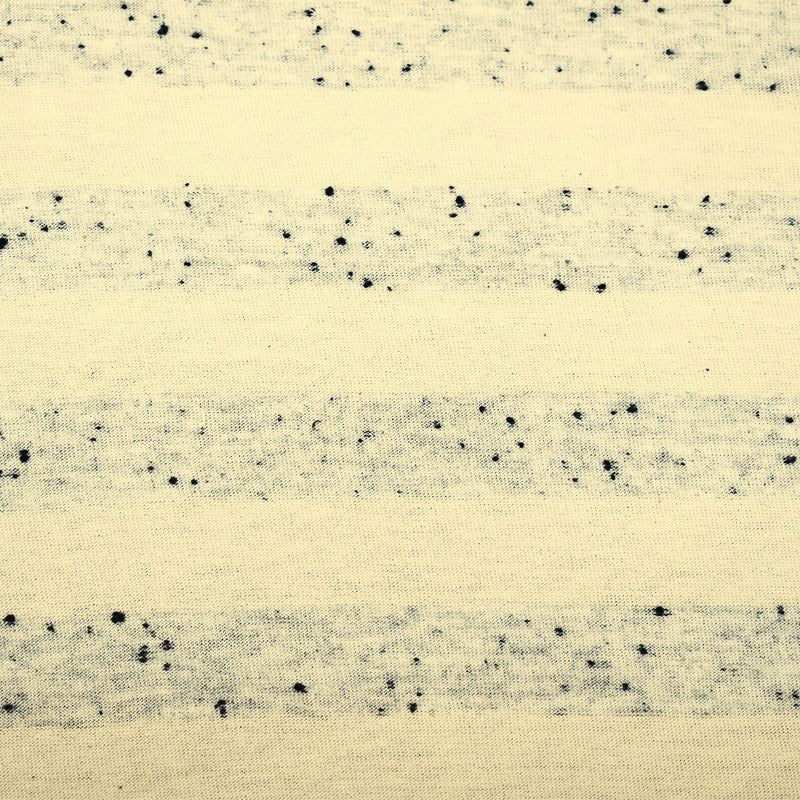 Ivory-Gray-Black Cotton Striped Texture Knit Jersey Fabric
