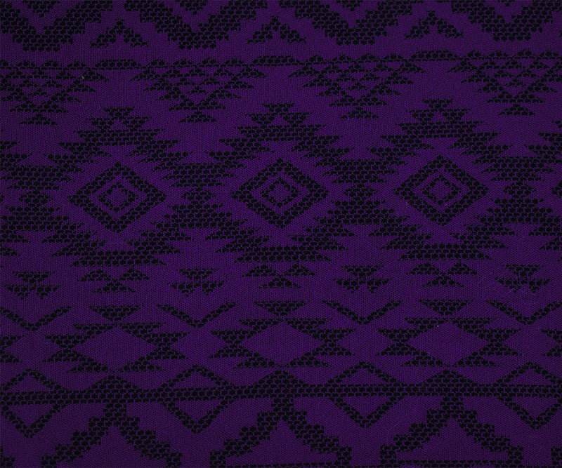 3 YD PC-Purple-Black Aztec Pattern Cotton Poly Stretch Jacquard Double Knit Fabric