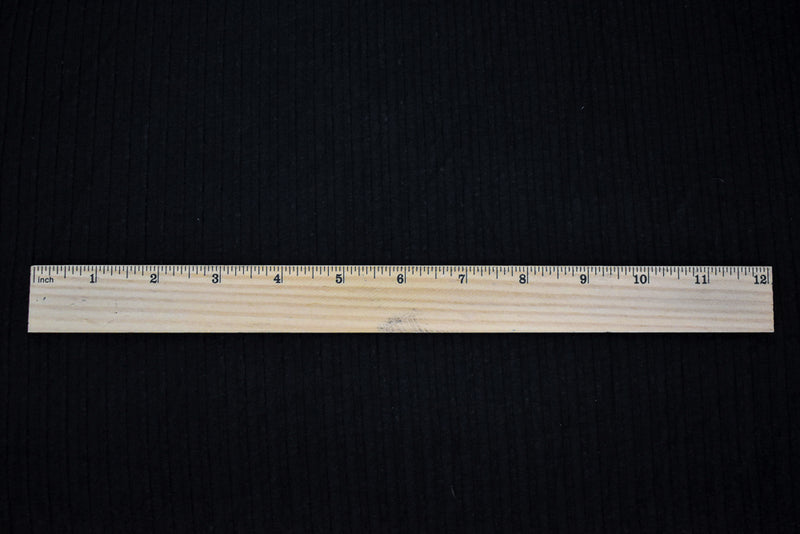 Black Cotton Stretch Spandex  7x3 Rib Knit Fabric