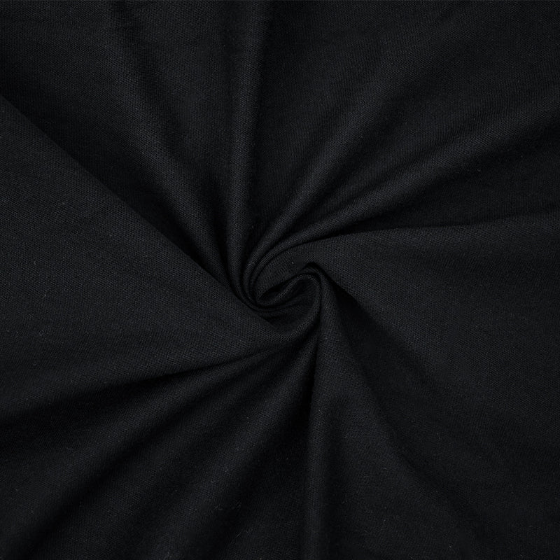3 YD PC-Black Cotton Stretch Spandex Solid Jersey Knit Fabric
