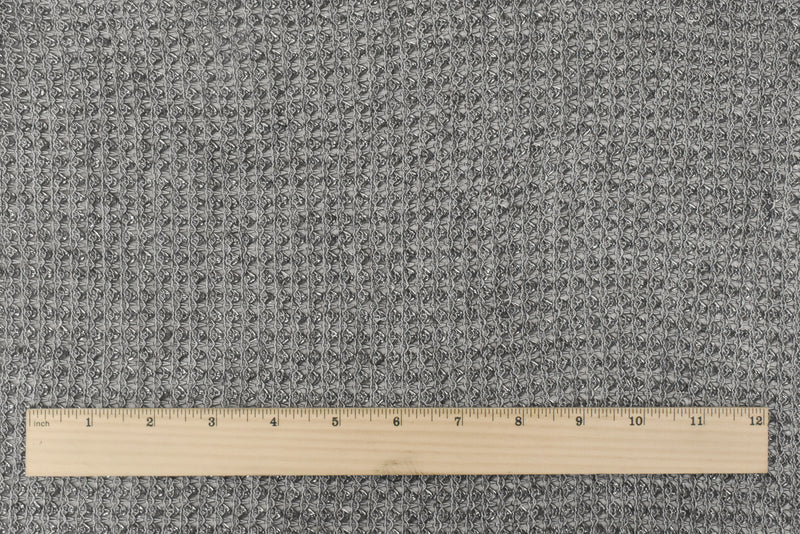 Dark Gray-Silver-White Texture Rayon Metallic Knit Fabric