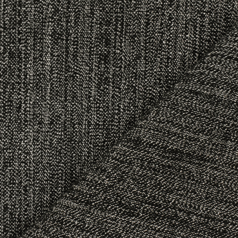 1 1/4 YD PC-Black-White-Beige Texture Stretch Poly Blend Suiting Woven Fabric