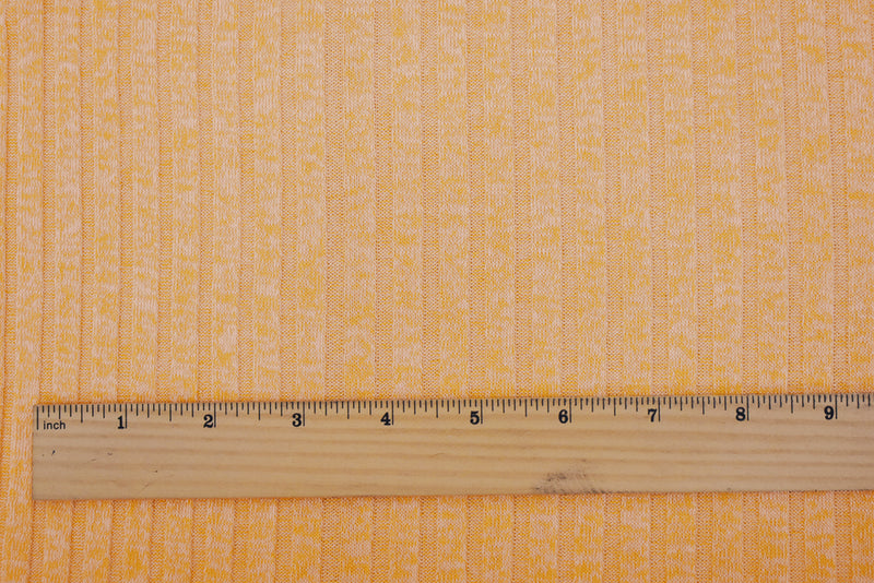 Orange-White Rayon-Poly Stretch Spandex 8x4 Rib Knit Fabric
