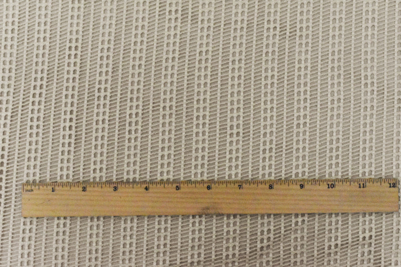 Light Beige Stripe Net-like Stretch Nylon Crochet Knit Fabric