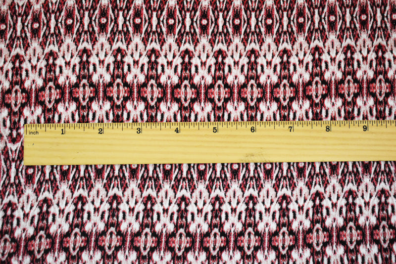 Red-Black-Multi Cotton Aztec Printed Gauze Woven Fabric