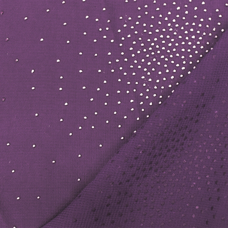 3 1/4 YD PC-Purple-Silver Foil Dot Printed Poly Chiffon Woven Fabric