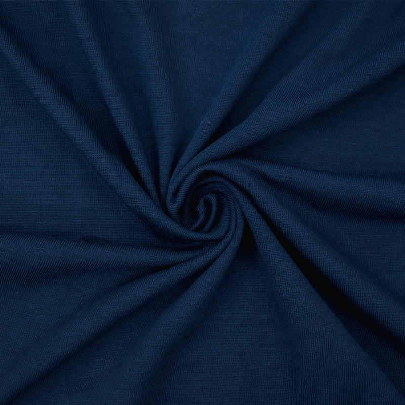 Blue Poly Rayon Stretch Spandex Solid Jersey Knit Fabric