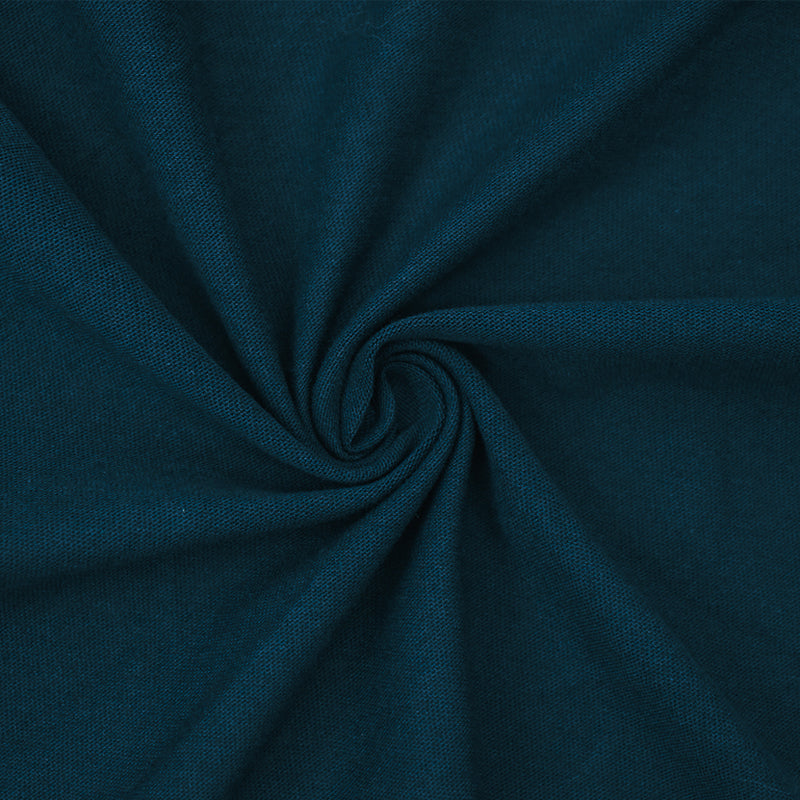 Blue Cotton Stretch Spandex Solid Jersey Knit Fabric