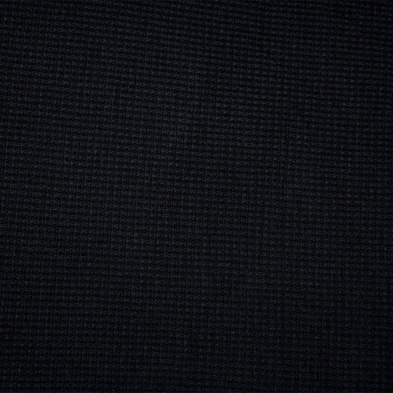1 1/4 YD PC-Black Cotton Stretch Spandex Texture Thermal Knit Fabric