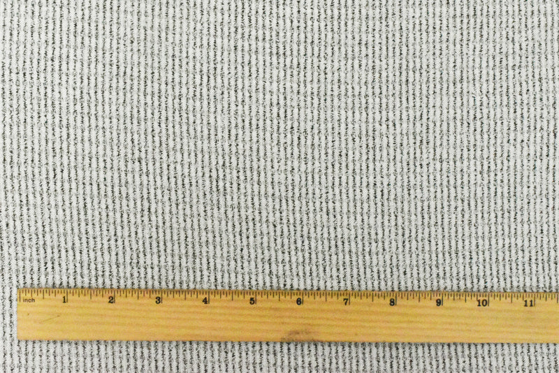 Snow White-Black Textured Stripe Stretch Rib Knit fabric