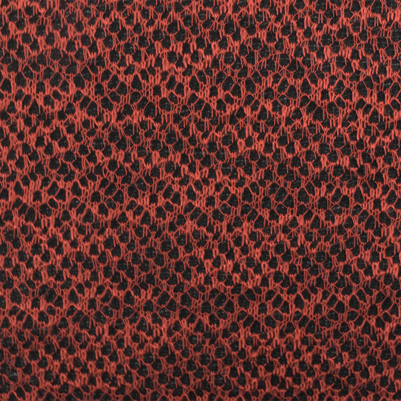 2 3/4 YD PC-Fire Orange-Black Texture Poly Rayon Double Knit Fabric