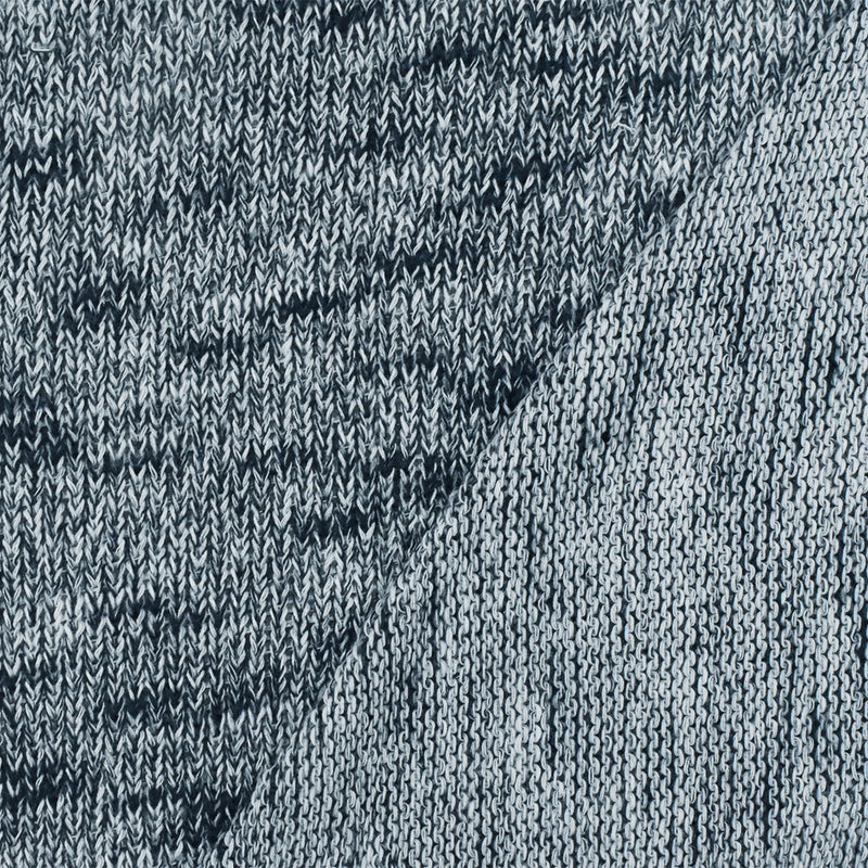 Steel Blue-White Slub-Like Texture Stretch Jersey Knit Fabric