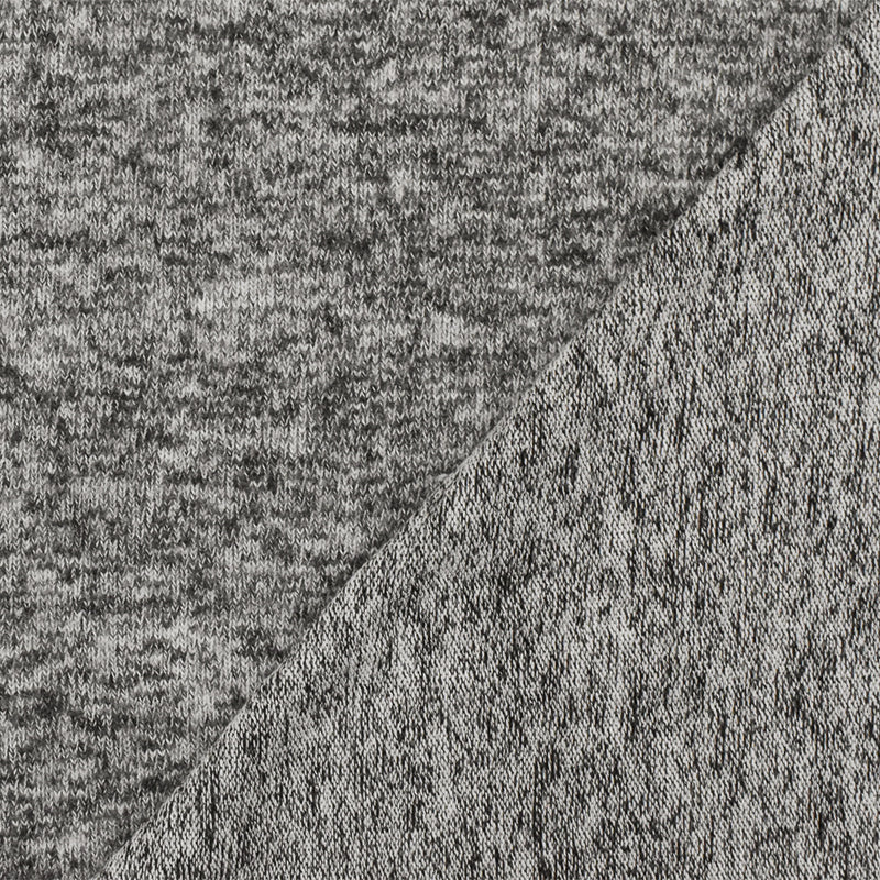 Matte White-Gray Texture Stretch Brushed Jersey Knit Fabric