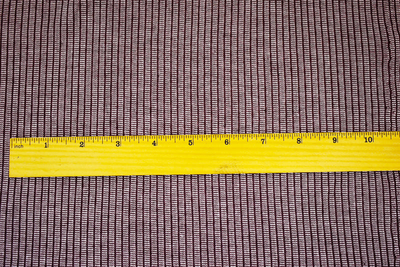 Brown-White Poly Stretch Spandex Textured Stripe Knit Fabric