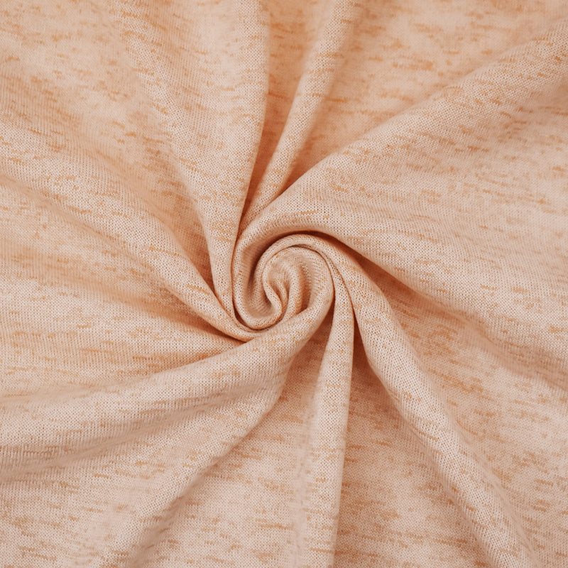 4 1/2 YD PC-Peach Orange Poly Stretch Spandex Semi-Sheer Slub Knit Fabric