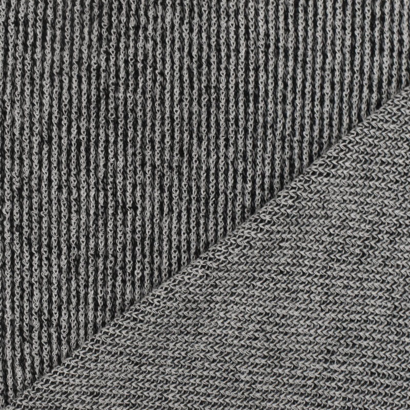 Simple-Black-White Texture Stretch Rib Knit Fabric