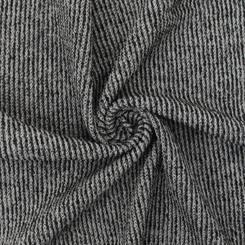 Simple-Black-White Texture Stretch Rib Knit Fabric