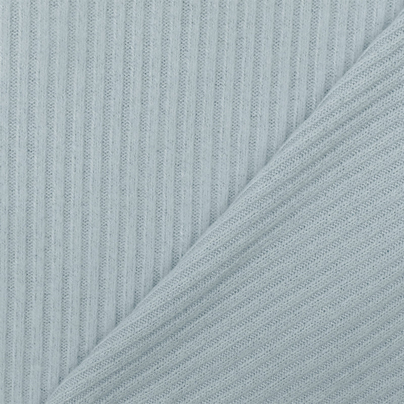 2 YD PC-Soft Blue Solid Stretch Brushed Rib Knit Fabric