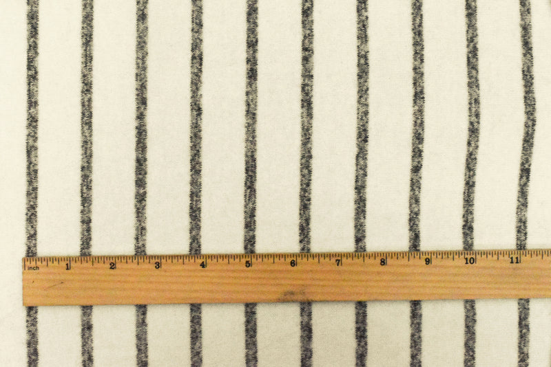 Could Ivory-Gray Stripe  Stretch Brushed Jersey Knit Fabric