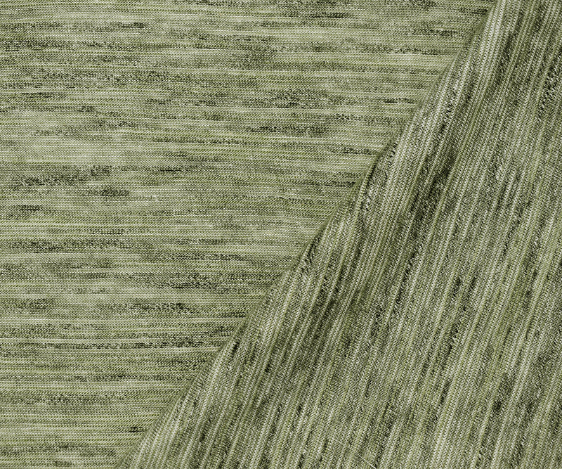 Green-Gray-Ivory Poly Blend Stretch Slub Jersey Knit Fabric