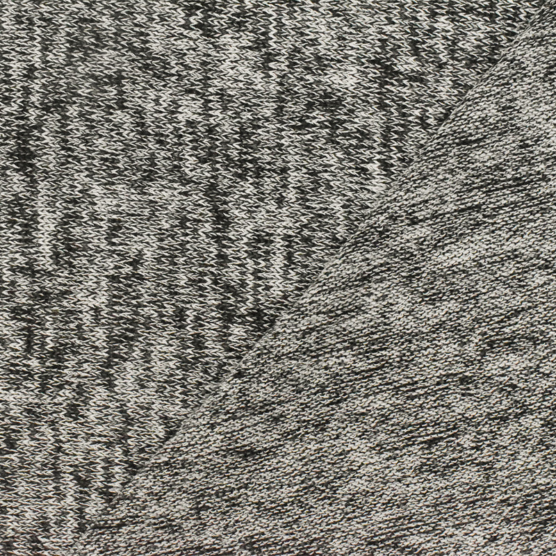 Bright White-Black-Gray Texture Stretch Jersey Knit Fabric