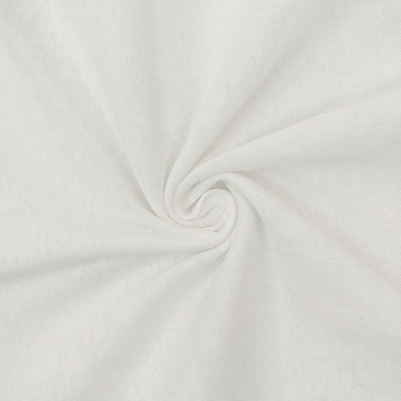 White Cotton Stretch Spandex Solid Jersey Knit Fabric