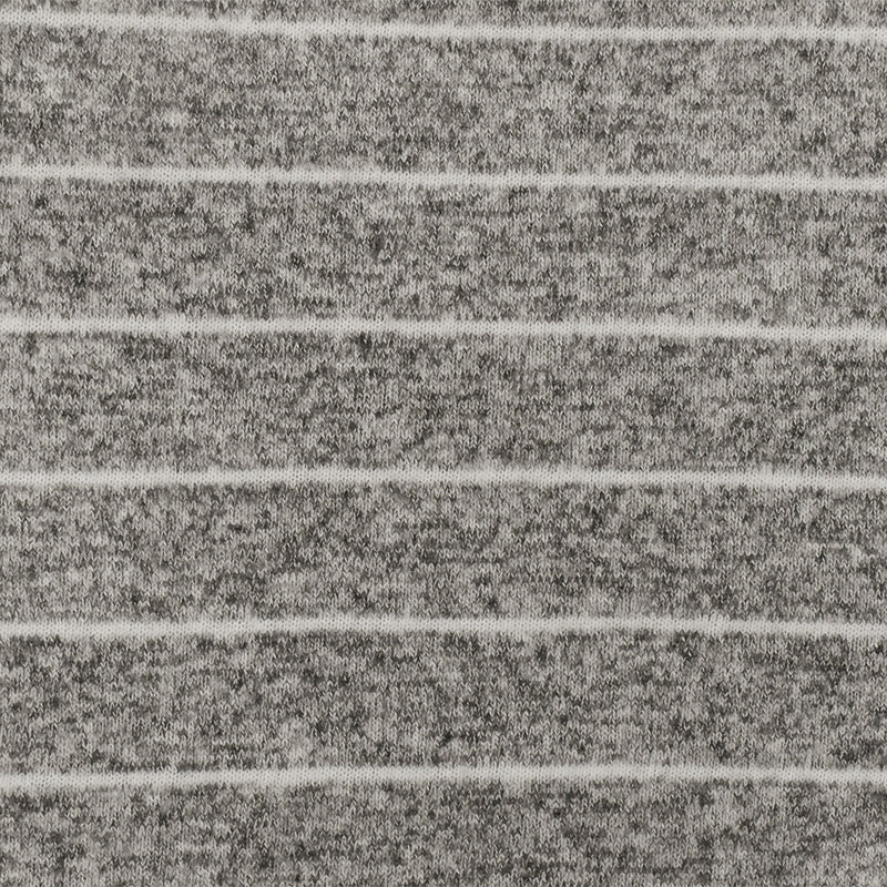 Soft White-Black-White Stripe Texture Stretch Brushed Jersey Knit Fabric