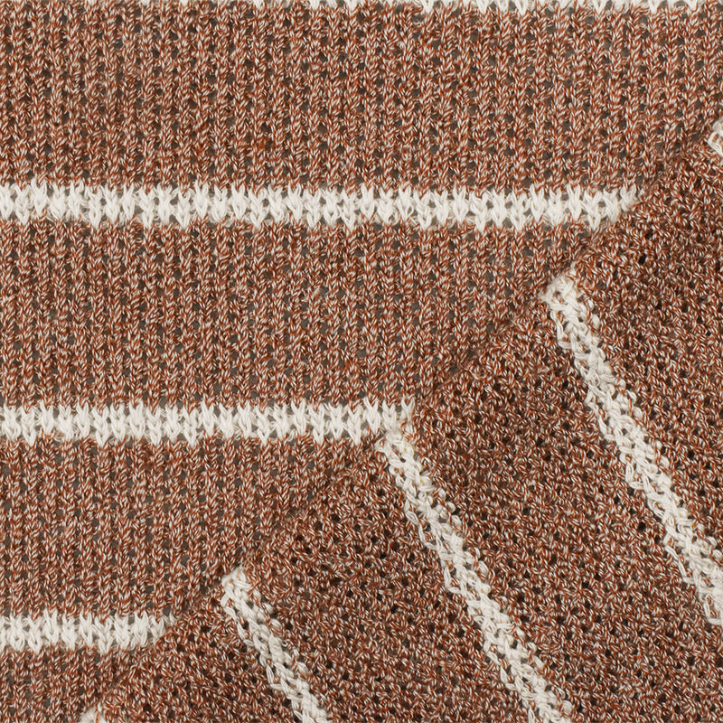 Spicy Brown-White Stripe Stretch Jersey Knit Fabric