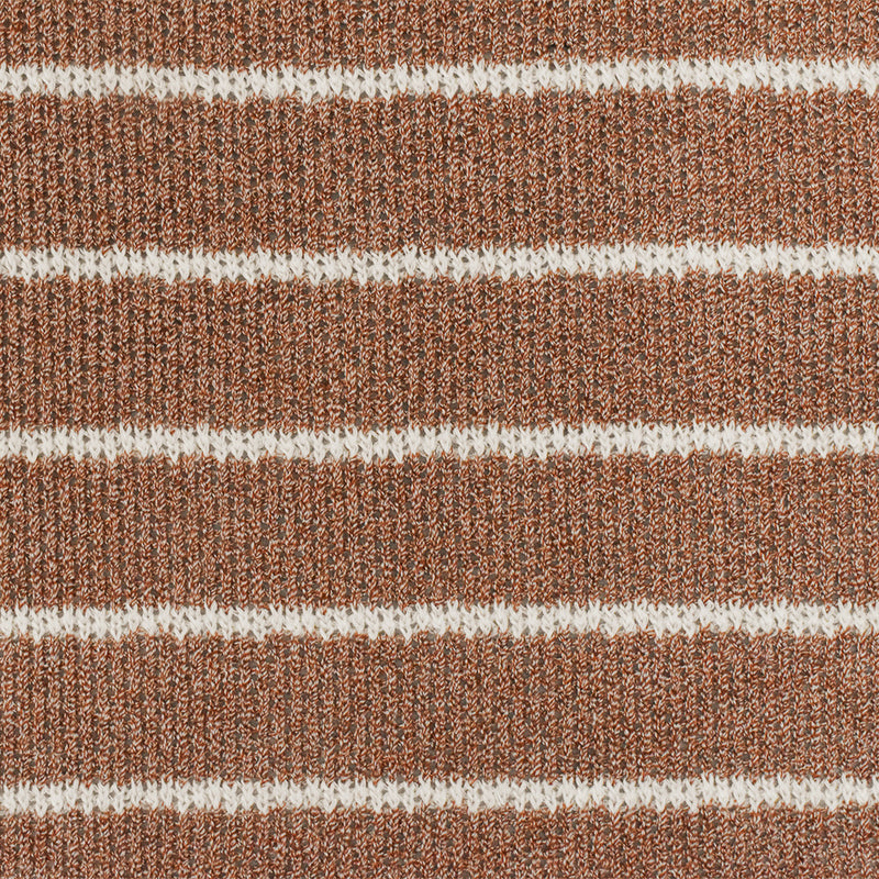 Spicy Brown-White Stripe Stretch Jersey Knit Fabric