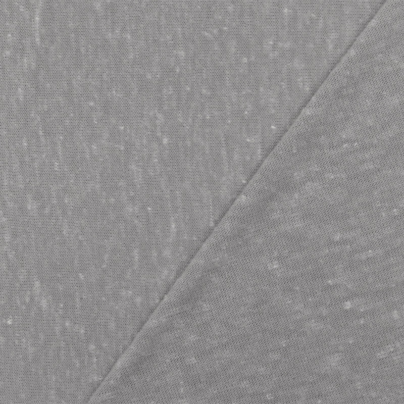 Dusty Gray-White Slub Stretch Jersey Knit Fabric