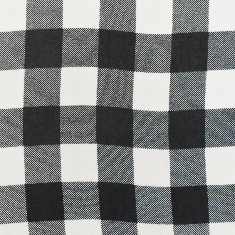 Pure Black-White Check Pattern Printed Poly Chiffon Woven Fabric