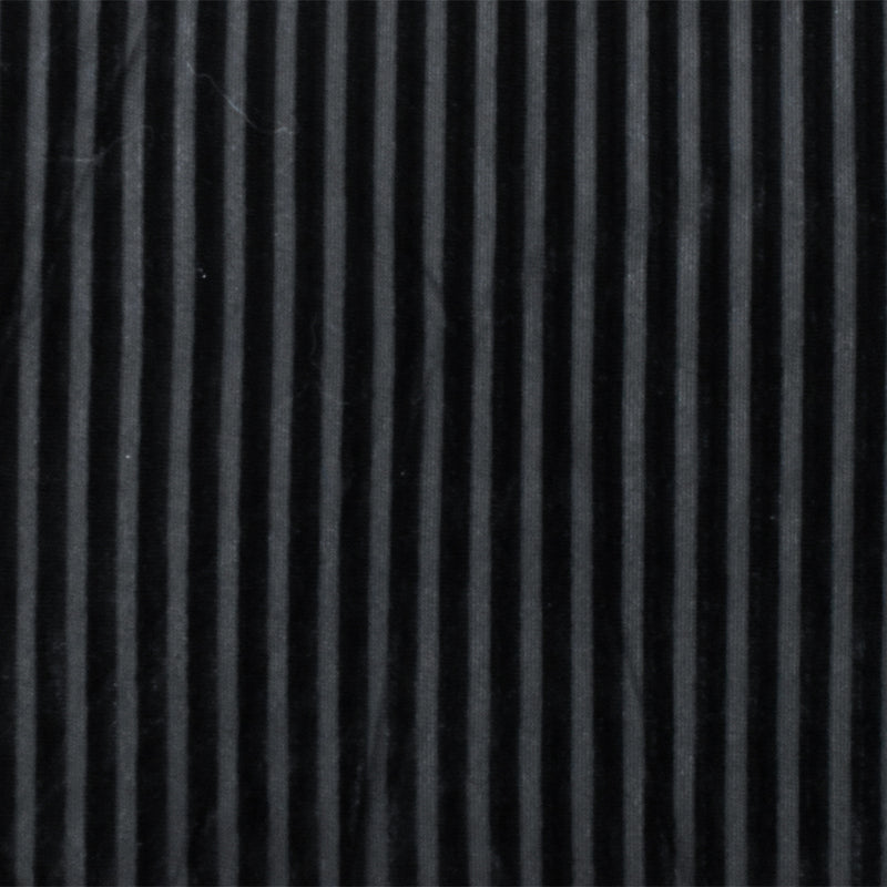 Black Stripe Burnout Stretch Poly Spandex Velvet Knit Fabric