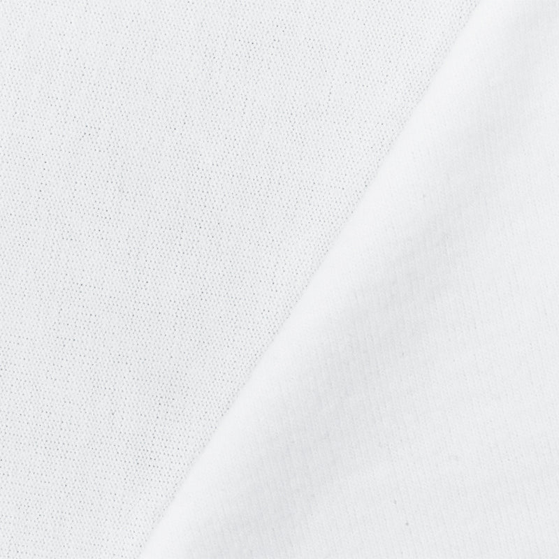 White Solid Stretch Poly Blend Brushed Face Jersey Knit Fabric