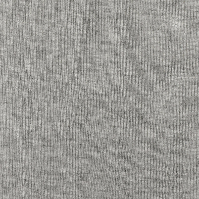 Heather Cloud Gray-Gray Stretch Rayon Rib Knit Fabric