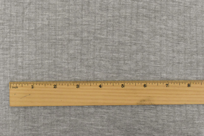 Heather Simple Gray Stretch Rayon Rib Knit Fabric