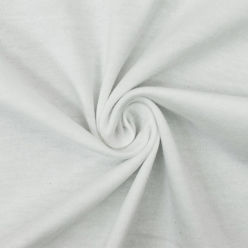 1 1/2 YD PC-Just White Solid Stretch Rayon Jersey Knit Fabric