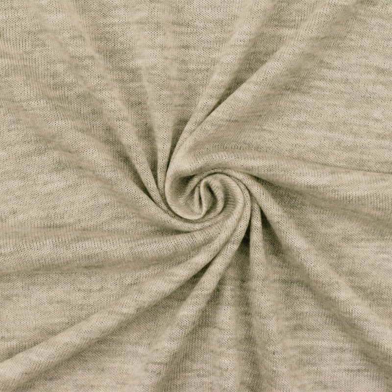 Slightly Beige-Gray-Ivory Slub Stretch Rayon Jersey Knit Fabric