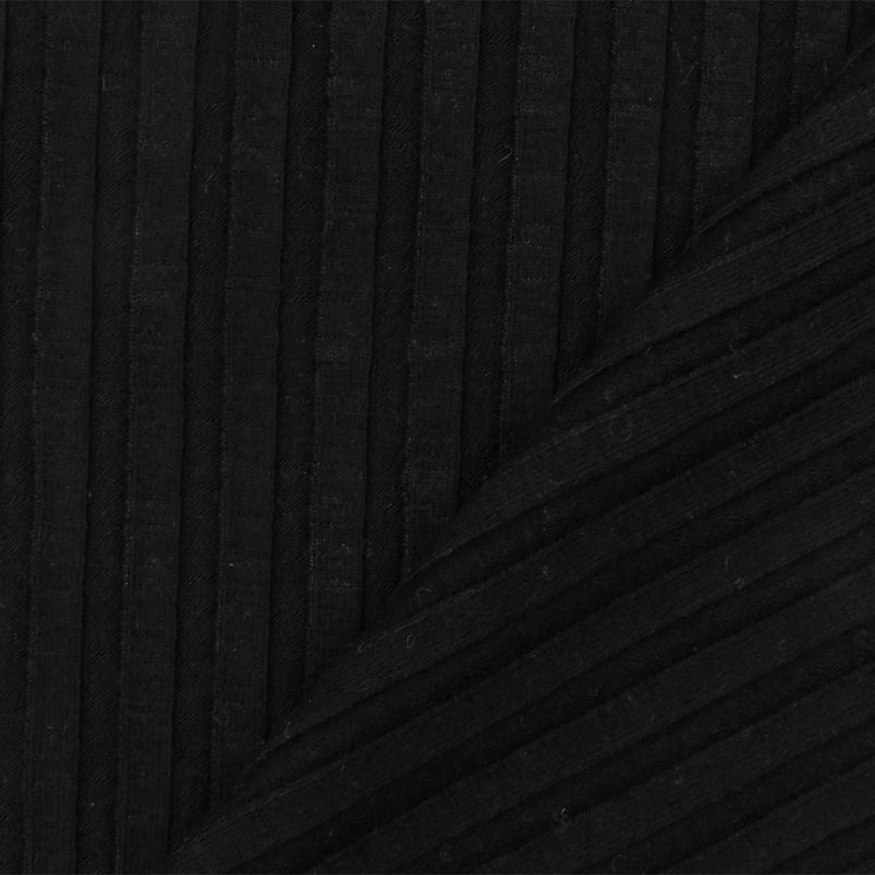 1 7/8 YD PC-Jet Black Stretch Cotton Rib Knit Fabric