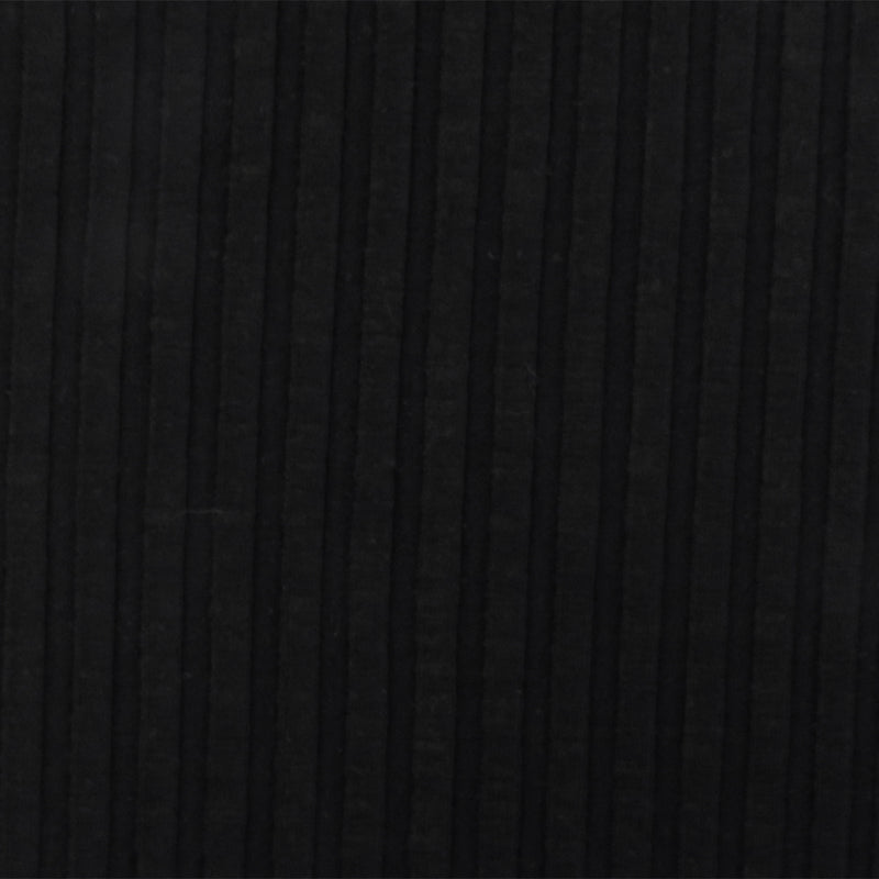 1 7/8 YD PC-Jet Black Stretch Cotton Rib Knit Fabric