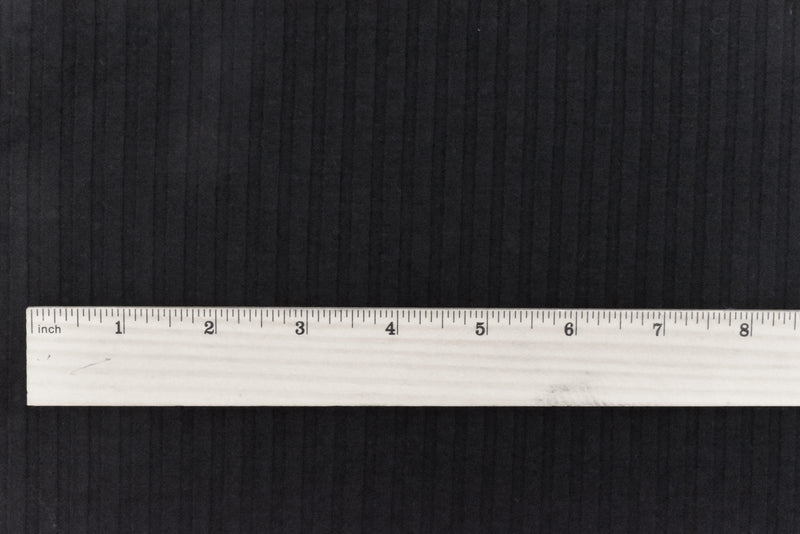 1 7/8 YD PC-Jet Black Stretch Cotton Rib Knit Fabric