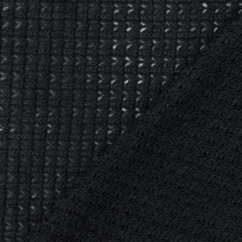 Black Solid Stretch Poly Blend Thermal Sweater Knit Fabric