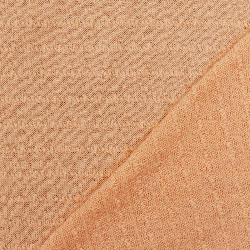 Orange Texture Stripe Stretch Jersey Knit Fabric