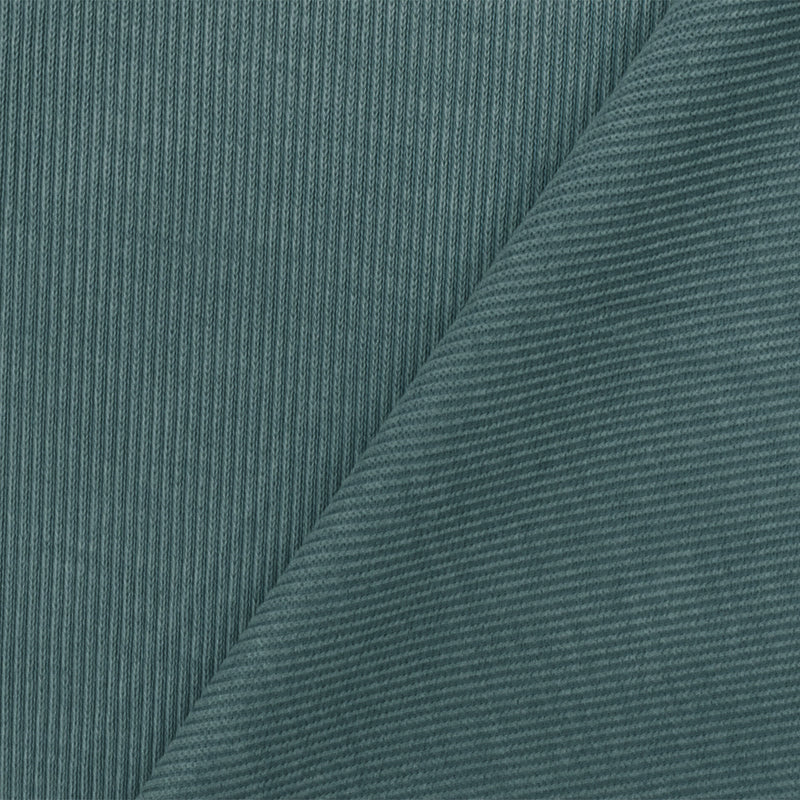 Teal Solid Stretch Spandex Poly Rayon Rib Knit Fabric