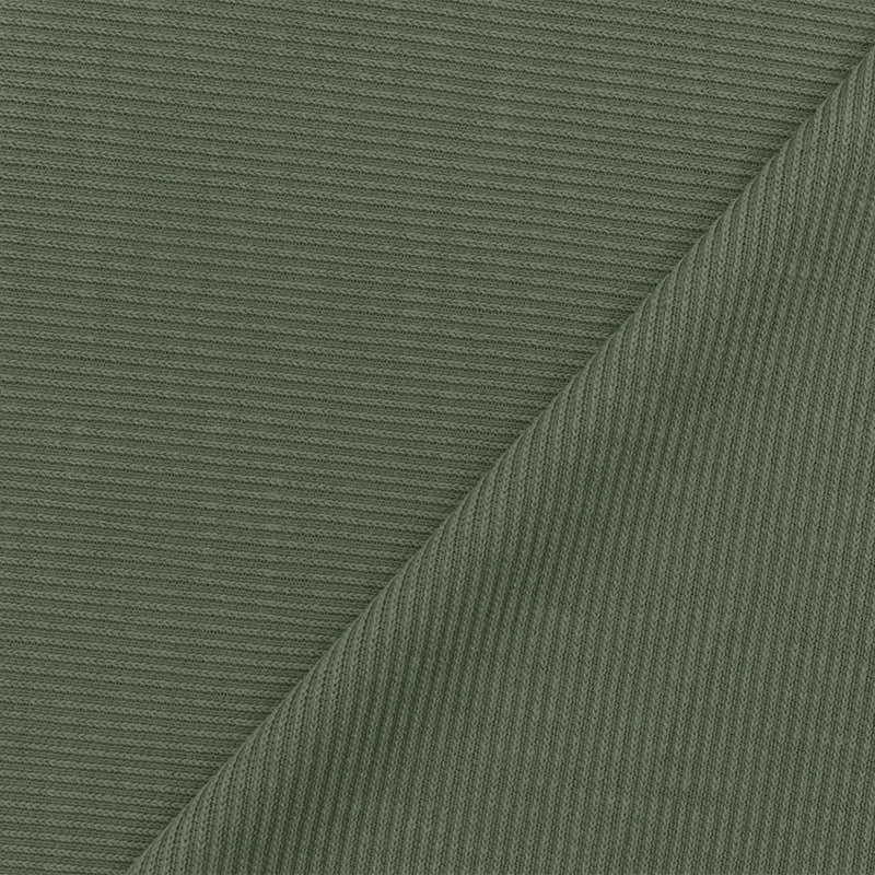 Green Solid Stretch Spandex Poly Rayon Rib Knit Fabric