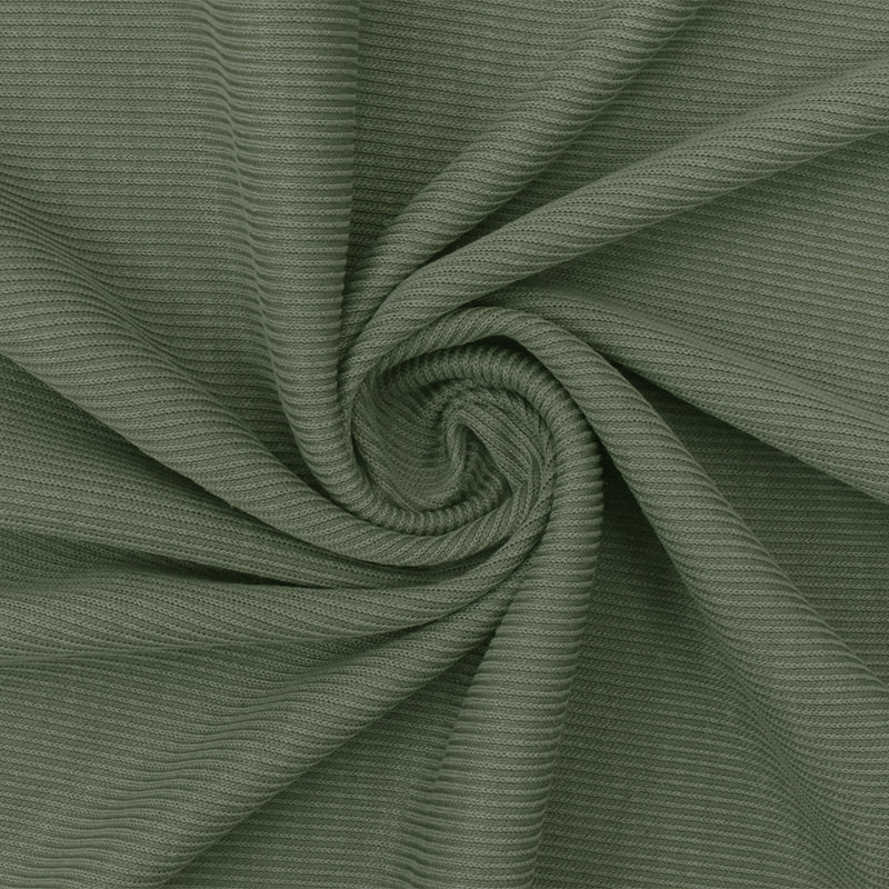 Green Solid Stretch Spandex Poly Rayon Rib Knit Fabric