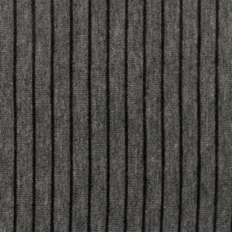 Dark Gray-Black Stripe Stretch Poly Jersey Knit Fabric
