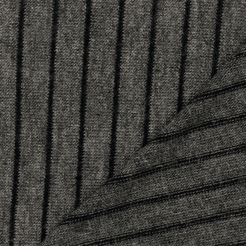 Dark Gray-Black Stripe Stretch Poly Jersey Knit Fabric